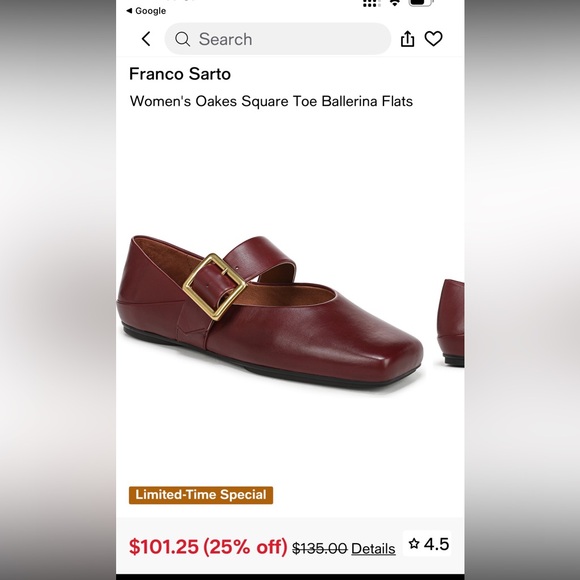 New in box Franco Sarto Women's Plum Mary Jane Flats - Picture 2 of 7